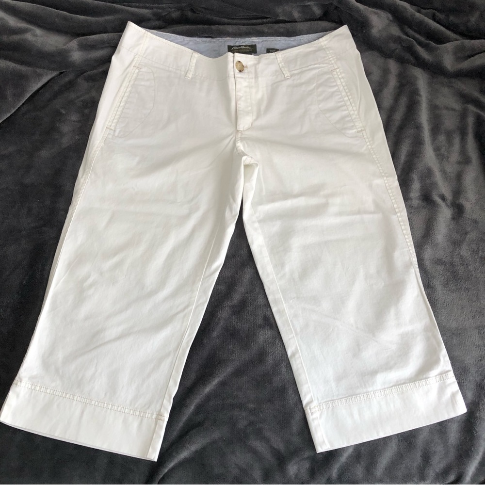 Eddie Bauer Vashon Fit Outdoor Beige Capri Pants Woman's Size 14 Petite